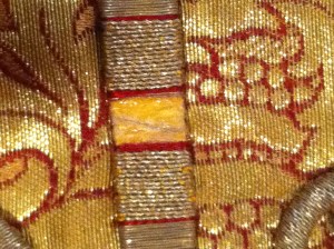 After repairing the cardboard it lays nice and flat. Ready for thread.